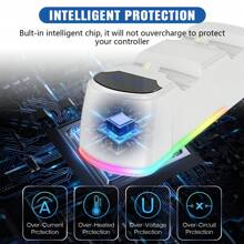 P4 Controller Charging Station, Upgraded 2-Hour Charging Chip P4 Controller Charging Dock With Charging Indicator Light And Ambience Light, Replacement Charger For P4 Dualshock Controller