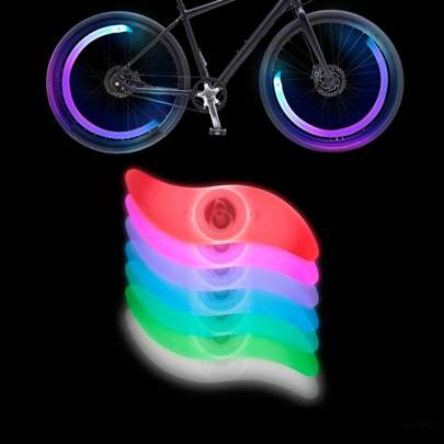 2 Pcs LED Bike Wheel Lights, 2 Packs - Color Changing & Color Select Modes - Light Up Your Spokes - Morph Through Rainbow Colors Or Set To Red, Pink, Purple, Blue, Green, Teal, Or White