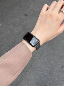 1 Dây đeo đồng hồ bằng da có khóa từ có thể gập lại, tương thích với Band 10/9/8/7 phiên bản NFC - Xám - Xem 3