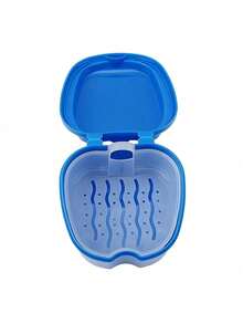 1 pieza Caja de almacenamiento de dentadura postiza, con diseño de filtro, almacenamiento conveniente de modelo de prótesis dental - Multicolor - Ver 14