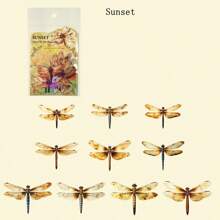 20pcs/Pack PET Material Dragonfly Themed Stickers, For Card Making, Notebooks, Scrapbooking, Stationery Decor DIY - Multicolor - View 11