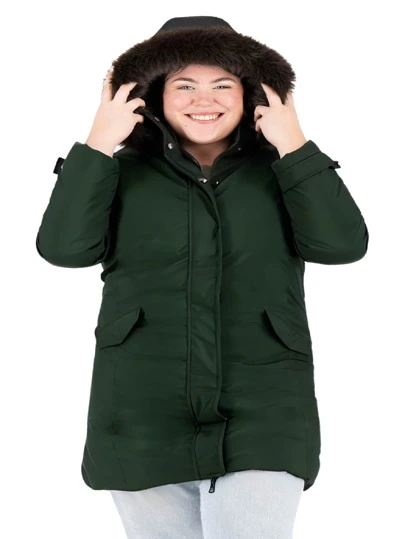 SAKERS OUTDOOR CLOTHING Chamarra Larga Reversible Para Mujer Tallas Extras Sakers