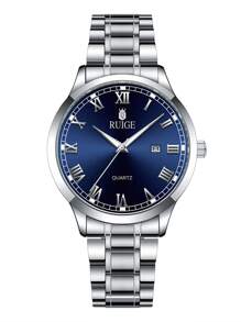 RUIG Relógio Masculino RUIGE, Relógio de Pulso Esportivo Minimalista e da Moda, Cronógrafo, Impermeável, Luminoso, Calendário, Pulseira de Aço Inoxidável, Relógio de Pulso Masculino