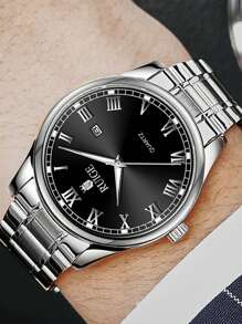RUIG Relógio Masculino RUIGE, Relógio de Pulso Esportivo Minimalista e da Moda, Cronógrafo, Impermeável, Luminoso, Calendário, Pulseira de Aço Inoxidável, Relógio de Pulso Masculino