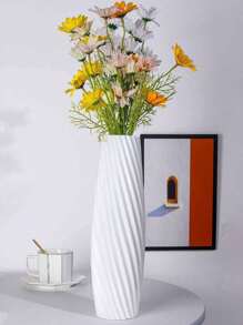 1pc European Style Hydroponic Vase With Creative Decorative Design, Plastic Flower Vase Gifts Birthday Graduation