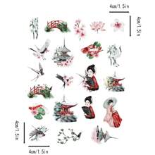 20 件/套彩色纸 4 厘米日本东方传统自粘剪贴簿贴纸，学校用品，返校 - 彩色 - 查看 2