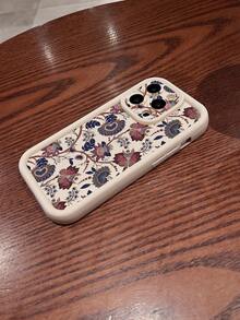1 peça Capa de telefone protetora de TPU macio com padrão floral da moda, compatível com smartphones iPhone - Multicolorido - Visão 4