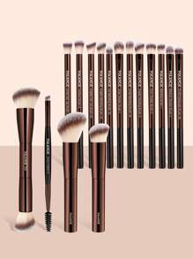 MAANGE 1pc/2pcs/13pcs/16pcs/18pcs Professional Aluminum Tube Makeup Brush Set, Includes Soft Foundation Brush, Concealer Brush, Eyeshadow Brush, Eyebrow Brush, Blending Brush, Highlighter Brush, Suitable For Powder, Liquid, Cream Cosmetics, Ideal For Daily Use And Travel, Great Makeup Accessory Gift For Friends. Set Includes Makeup Brushes, Makeup Brush Set, Complete Makeup Tools, Makeup Brush Kit, Makeup Gift Set, Etc. - Coffee Brown - View 7