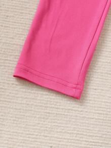 5pcs/Set Tween Girls Soft & Comfortable Knit Solid Color Leggings Pants Set, Spring/Autumn - Multicolor - View 8