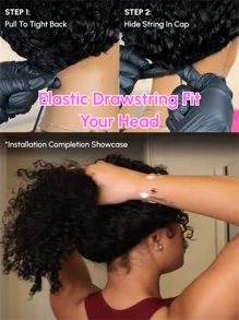 UNice Hair EasiContour V Part Minimal Leave Out Jerry Curly Baby Hair Glueless Curly Wig 150% Density Upgrade V Part Wigs With Clips Glueless Wig Human Hair For Women Beginner Friendly - SNatural - 查看 9