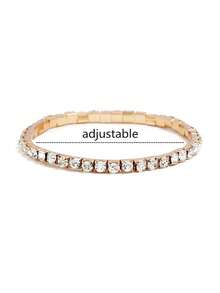 Vòng tay pha lê Rhinestone đơn/nhiều hàng co giãn thời trang, quà tặng cho vợ, bạn gái, con gái - vòng tay kim cương đầy đủ - Xem 21