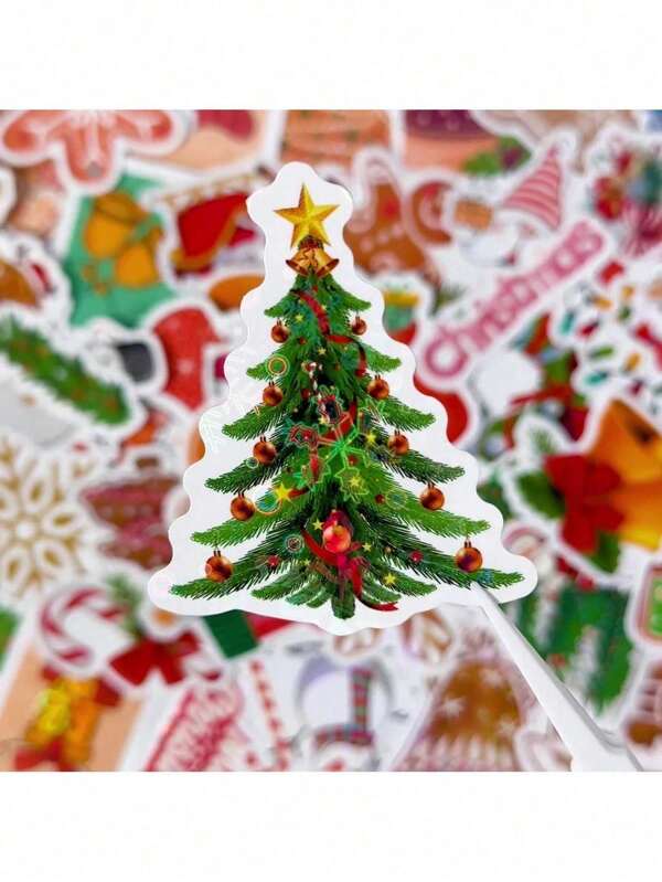 Christmas Decoration Random Delivery Christmas Hat Stickers, Christmas Decorative Stickers, Cartoon Christmas Hat Stickers With Snowman, Reindeer And Santa Claus Patterns - Ideal For Christmas And New Year Party, Reindeer Hat, Snowman Hat, Santa Claus Hat, Christmas Gift Stickers