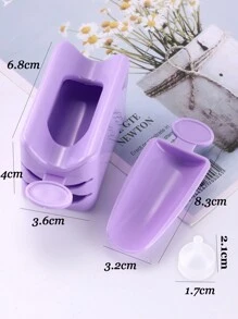 1 pezzo Contenitore di polvere per glitter per unghie riciclabile bianco rosa viola, sistema di immersione, collezionista di polvere, contenitore per paillette, strumenti e accessori per decorazione unghie per conservazione e organizzazione per salone organizzatori, porta trucchi, contenitore trucchi, organizer scrivania, astuccio trucchi