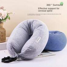 1 件记忆泡沫旅行枕，100% 纯泡沫飞机颈枕，可调节、可清洗颈部支撑垫，带透气枕套 - 1個裝 - 查看 1
