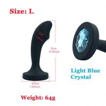 Black Silicone Anal Plug For Women, 3 Sizes, Cute Shark Shaped, Smooth Surface, Crystal Base, Butt Plug, Adult Sex Toy For Men And Women, Anal Training Plug, Anal Dildo, Adult Game Toy - Black - View 13