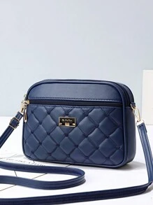 1个时尚别致的单肩包，黑色斜挎包，女士钱包，时尚简约相机包，做工精良，多层大容量收纳，可装化妆品、口红、钱包，休闲时尚手机包，可爱手提包，肩带小方包，PU皮革多拉链包，日常百搭，旅行必备，新颖日常多场景小方包