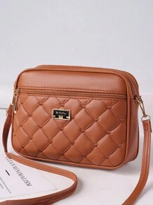 1个时尚别致的单肩包，黑色斜挎包，女士钱包，时尚简约相机包，做工精良，多层大容量收纳，可装化妆品、口红、钱包，休闲时尚手机包，可爱手提包，肩带小方包，PU皮革多拉链包，日常百搭，旅行必备，新颖日常多场景小方包