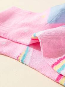 20 Paar/Los Mädchen Cartoon Bär/Schleife Muster, bequeme, weiche, modische Crew Socken, geeignet für den täglichen Gebrauch von Kindern oder als Urlaubsgeschenke, zufällige Stile