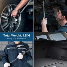 MAXPOWER Breaker Bar, 1/2-Inch Drive Extendable Breaker Bar Flex Handle Length Adjustment 17 Inches To 22-1/2 Inches, Tools For Men - 24" 柔性驅動器 - 查看 6