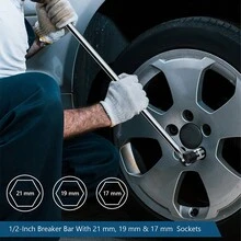 MAXPOWER Breaker Bar, 1/2-Inch Drive Extendable Breaker Bar Flex Handle Length Adjustment 17 Inches To 22-1/2 Inches, Tools For Men - 24" 柔性驅動器 - 查看 4