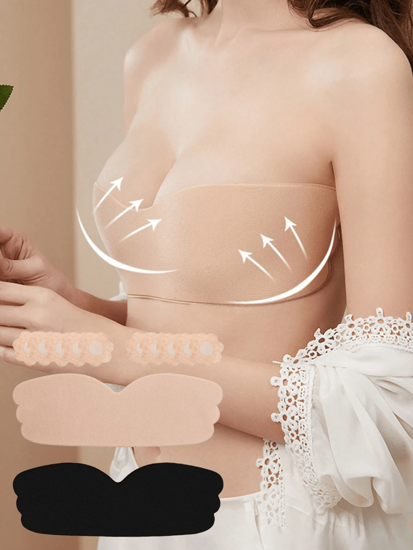 Adhesive Bra Strapless Sticky Invisible Push Up Silicone Bra For Backless Dress