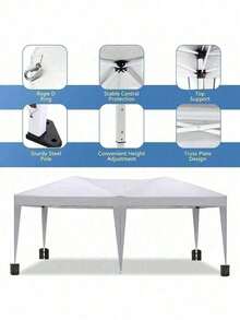 10'x20' Folding Canopy With 6 Removable Sidewalls Outdoor Event Shelter UPF 50+ Gazebo Portable Tents For Parties Beach Camping Wedding EZ Pop Up Canopy