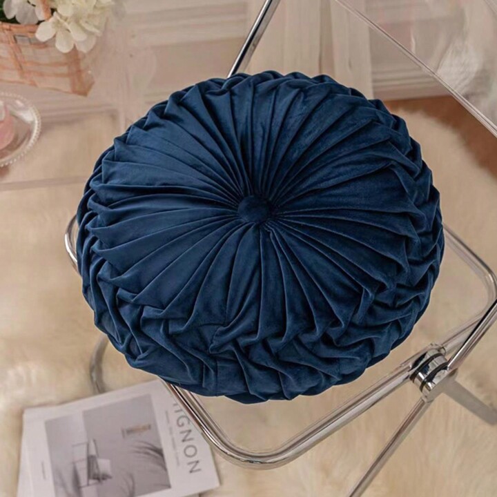 Round Pumpkin Cushion Soft Plush Velvet Cushions Luxury Filled Cushion Decoration Holland Velvet Round Cushion Soft Cushions Luxury Chic Filled Round Cushions