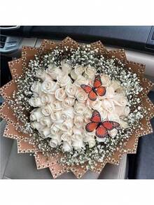 10 chiếc mỗi gói phong cách New Mexico không thấm nước lấy cảm hứng từ Barro bó hoa giấy gói hoa cho cửa hàng hoa giấy in hoa nhỏ quà tặng quà tặng, quà tặng hoa khô, giấy gói quà - màu nâu - Xem 4