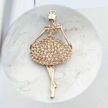 1 Stück dekorativer Legierungs-Anti-Expositions-minimalistischer Multi-Kristall Tanzende Mädchen Tänzer Muster süßer bohemischer Zinklegierungs-Anhänger, geeignet für alle Jahreszeiten Halloween Schmuck Kostümzubehör Taschencharms Bürozubehör