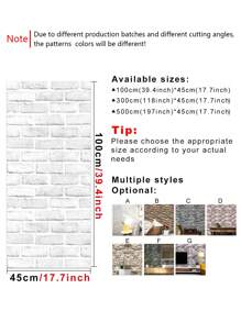1roll PVC Wall Paper, Modern Brick Pattern Wall Adhesive Roll For Home, Renovation Stickers Peel Wall Panels, Wall Paper, Wallpapers, Spring Decoration Items Refresh Your Home, Rama Decoration Stickers - Multicolor - View 8