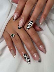 6pcs Leopard Print Nail Stickers Autumn And Winter 3D Striped Nail Stickers Self-Adhesive Nail Decals - Multicolor - View 4