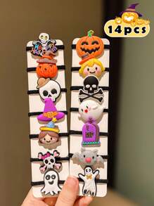 14 chiếc dây buộc tóc Halloween, quà tặng cho bé gái - Nhiều màu - Xem 7