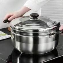 Stainless Steel Pot With Steamer Rack Set, Thick Steamer Pot And Soup Pot, Rice Cooker Seafood Boil - Solid Color Stainless Steel Pot With Steamer Grid - View 4