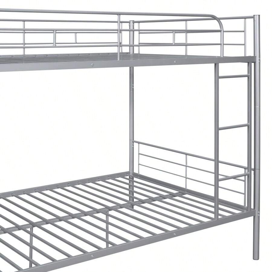 Full Over Full Metal Bunk Bed, Sliver SHEIN USA