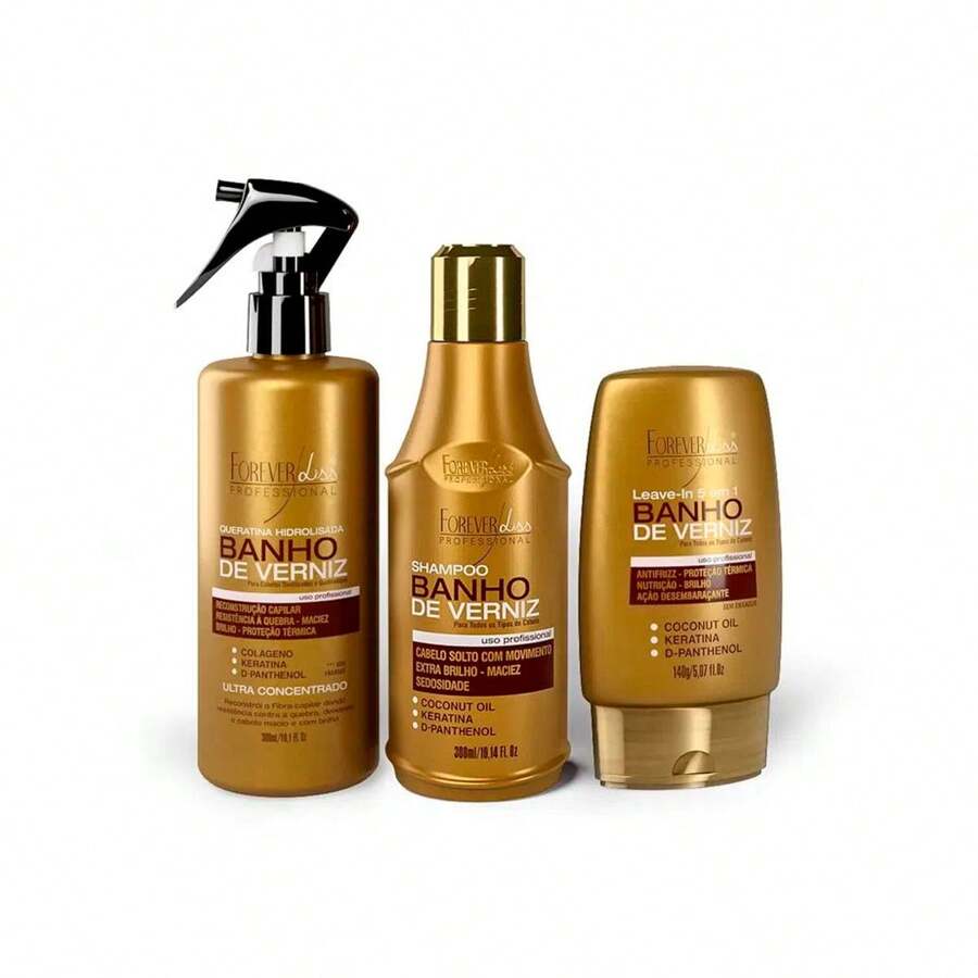 Forever Liss Shine Reconstruction Kit Varnish Bath - Vàng - Xem 1