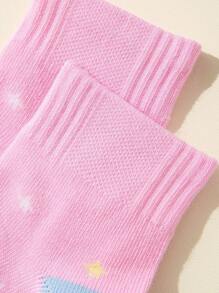 20 Paar/Los Mädchen Cartoon Bär/Schleife Muster, bequeme, weiche, modische Crew Socken, geeignet für den täglichen Gebrauch von Kindern oder als Urlaubsgeschenke, zufällige Stile