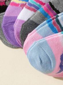 20 Paar/Los Mädchen Cartoon Bär/Schleife Muster, bequeme, weiche, modische Crew Socken, geeignet für den täglichen Gebrauch von Kindern oder als Urlaubsgeschenke, zufällige Stile