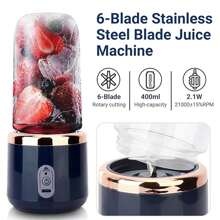 A 6/12-Blade USB Portable Juicer, Featuring An Automatic Small Electric Juicer And Drinking Cup With Power-Off Protection, Blender For Ice Cream Shakes, And Small Food Processor, Is Perfect For Both Home And Outdoor Use!