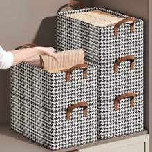 1pc Bedroom Fabric Collapsible Storage Box With Steel Frame, Pants/Clothing Organizer Box For Home