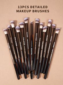MAANGE 1pc/2pcs/13pcs/16pcs/18pcs Professional Aluminum Tube Makeup Brush Set, Includes Soft Foundation Brush, Concealer Brush, Eyeshadow Brush, Eyebrow Brush, Blending Brush, Highlighter Brush, Suitable For Powder, Liquid, Cream Cosmetics, Ideal For Daily Use And Travel, Great Makeup Accessory Gift For Friends. Set Includes Makeup Brushes, Makeup Brush Set, Complete Makeup Tools, Makeup Brush Kit, Makeup Gift Set, Etc. - Coffee Brown - View 9