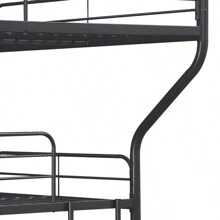 Furniture Triple Bunk Bed, FULL/Twin/FULL, Black - Black + Metal as pic - View 6