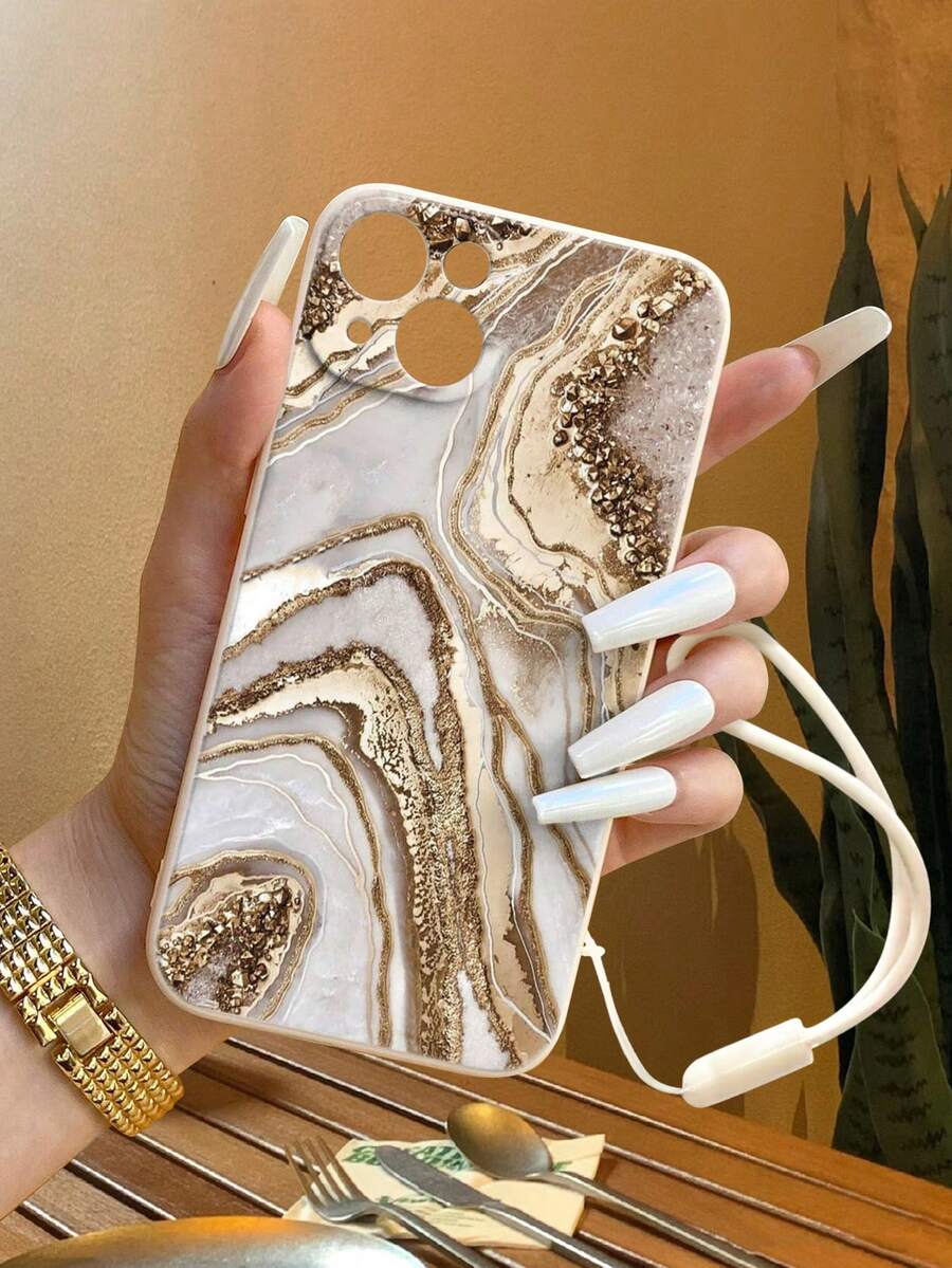 金箔大理石印花防震硅胶带手机壳适用于 iPhone 14 Pro Max、iPhone 13、iPhone 12、iPhone XR、iPhone 8/7、三星 Galaxy A03s、A03 Core、A04、A12、A13、A14、A21s、A22、A23、A24、A32、A33 A34、A51、A52、A53、A54、A71、A72、A73、S20 FE、S21、S22、Redmi 9、Redmi 9A、Redmi 10A、Redmi 10C、Redmi Note 9、Redmi Note 10、Redmi Note 11、Redmi Note 12、Redmi 12、Redmi 12C - 彩色 - 查看 1