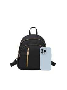 1 Balo Ví Thời Trang Unisex Màu Trơn Nylon Túi Đi Học Có Dây Đeo Có Thể Điều Chỉnh Nhẹ & Trang Trí Bằng Kim Loại Balo Túi Xách Tay Có Khóa Kéo Cho Bé Gái & Bé Gái Tuổi Teen & Sinh Viên Đại Học & Cho Hoạt Động Ngoài Trời & Đi Chơi & Kỳ Nghỉ Kỳ Nghỉ & Du Lịch Túi Đi Học, Túi Trẻ Em, Balo Trẻ Em, Balo Mini, Túi Đi Học, Balo Đi Học, Túi Bé Trai, Túi Đi Học Trẻ Em, Túi Mẫu Giáo Hoàn Hảo Cho Bé Gái, Trẻ Em, Bé Gái Đi Học, Bé Trai Tuổi Teen, Bé Trai Tuổi Teen - màu đen - Xem 3