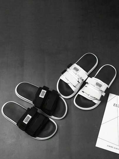 2024 新款男士拖鞋，时尚双扣露趾沙滩凉鞋，适合室内、户外活动、夏季休闲、户外运动、度假旅行、毕业礼物、生日礼服配饰、淋浴鞋