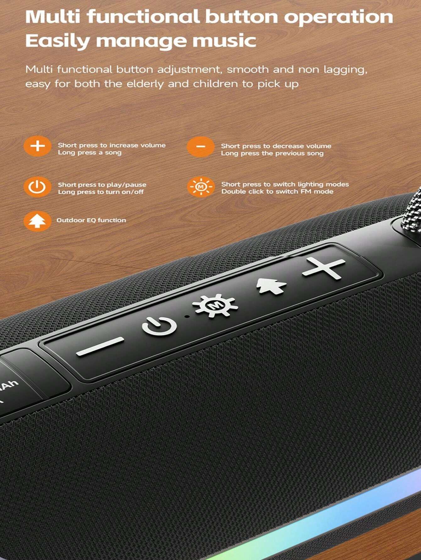 HEAVY BASS Heavy Bass Outdoor Wireless Portable Waterproof Shockproof