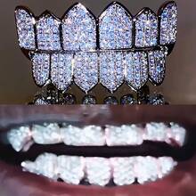 THATBOY Bộ 2 chiếc răng giả phong cách Hip Hop Cyberpunk cho tiệc độc thân, Halloween, đính đá Cubic Zirconia, răng hàm trên và hàm dưới, phụ kiện nha khoa, răng bọc răng phong cách Punk, trang sức cosplay rapper. - Nhiều màu - Xem 13