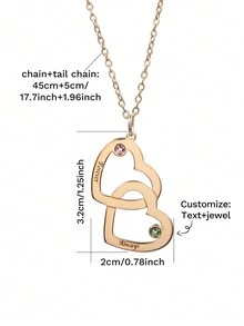 1 件定制英文名字雕刻诞生石镶嵌简约心形吊坠项链，独特的配套珠宝礼物，适合父亲节、母亲节、情人节、生日、周年纪念、朋友、毕业典礼、圣诞节、家人 - 綠色聖誕禮盒 - 查看 4