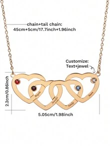 1 件定制英文名字雕刻诞生石镶嵌简约心形吊坠项链，独特的配套珠宝礼物，适合父亲节、母亲节、情人节、生日、周年纪念、朋友、毕业典礼、圣诞节、家人 - 綠色聖誕禮盒 - 查看 6