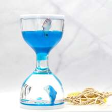 1pc Creative Jelly Pudding Color Stress Relief Oil Leakage Ornament Cartoon Liquid Hourglass Timer, Random Internal Decor - Multicolor - View 24