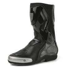 Professional Racing Motorcycle Boots, Fashionable High-Top Boots For Men, Made Of Microfiber Leather With Excellent Grip And Ankle Support, Suitable For Off-Road Enthusiasts, Motorcycle Racing Shoes For Men, Motorcycle Competition And Racing Track Boots, Track Racing Protective Shoes, Traffic Police Riding Boots, Racing Boots, Black Competition Boots, White High-Top Boots, Black High-Top Boots - Black - View 4